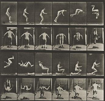 EADWEARD MUYBRIDGE (1830-1904) A selection of 4 plates from Animal Locomotion, including one of Muybridge staging himself. 1887.